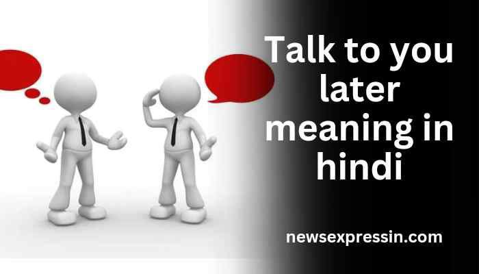 Talk to you later meaning in hindi | Talk to you later का मतलब क्या होता है ?