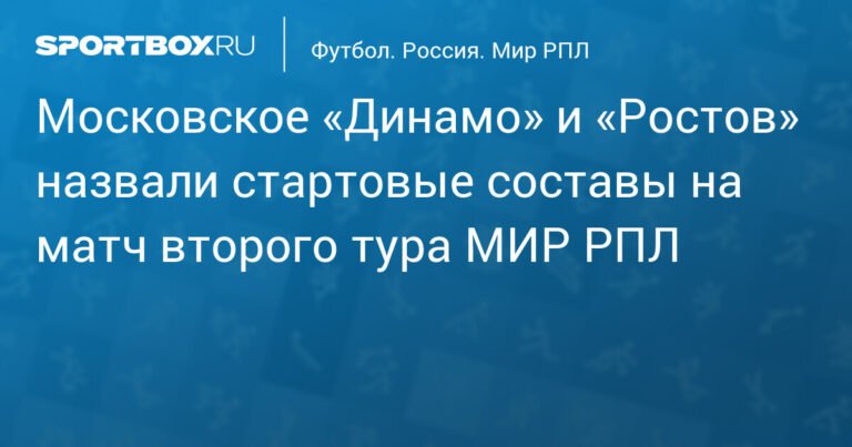 Московское «Динамо» и «Ростов» определились со стартовыми составами на матч МИР РПЛ