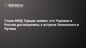 Украина и Россия договорились о встрече Зеленского и Путина в Турции