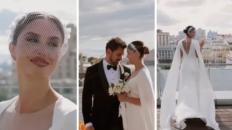 Агата Муцениеце показала трогательные кадры со свадьбы с Петром Дрангой