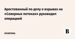 Арестованный по делу о взрывах на «Северных потоках» был руководителем операции
