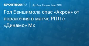 Беншимол спас 'Акрон' от поражения в матче с 'Динамо' Мх