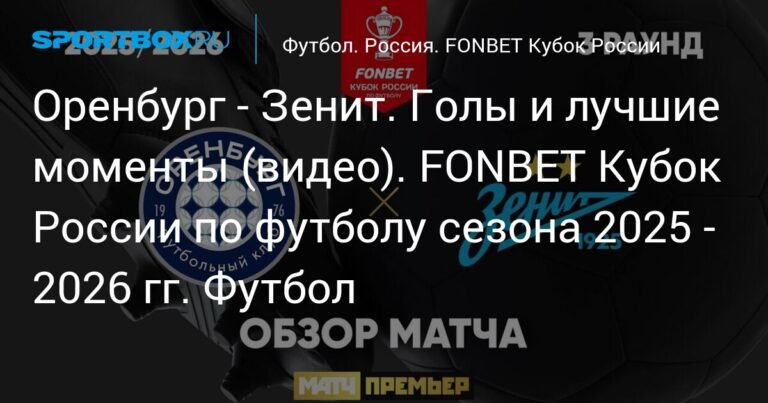 FONBET Кубок России: Оренбург - Зенит. Обзор матча и голы