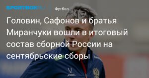 Сборная России на сентябрь: Головин, Сафонов и Миранчуки в составе