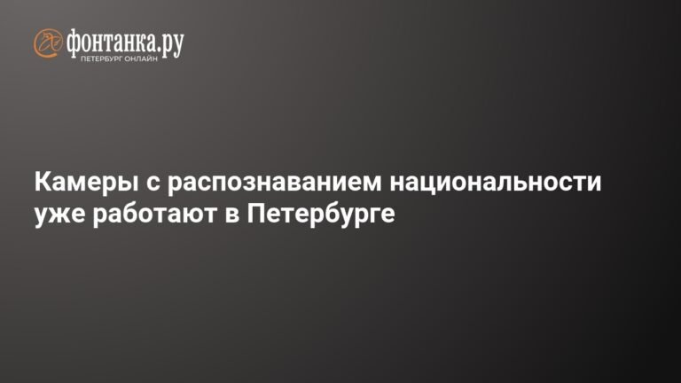 В Петербурге начали работать камеры с распознаванием национальности