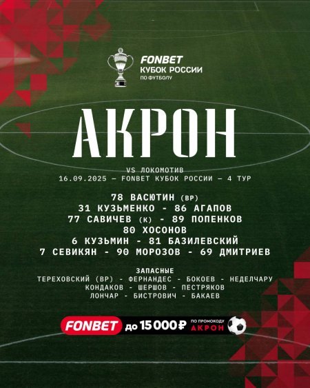 «Акрон» и «Локомотив» готовы к реваншу в Кубке России