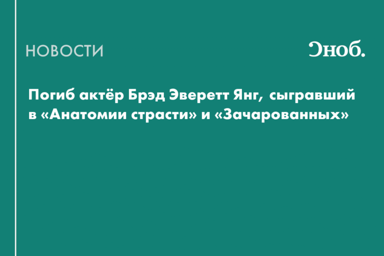 Американский актёр и фотограф Брэд Эверетт Янг погиб в ДТП в 46 лет