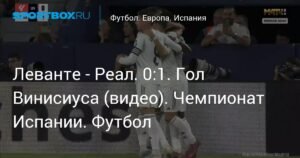 Футболист Винисиус приносит победу Реалу над Леванте со счетом 0:1