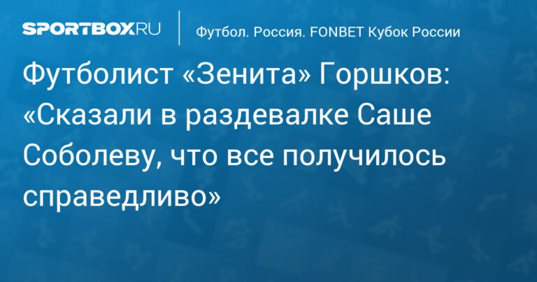 Горшков: «Отмена гола Соболева - справедливость»
