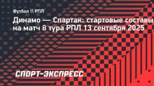 Матч «Динамо» — «Спартак»: Миранчук и Жедсон в стартовых составах