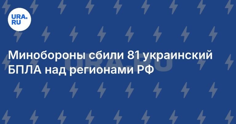 Минобороны РФ: 81 украинский БПЛА сбит над регионами России