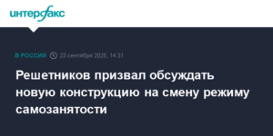 Решетников предложил обсудить новую конструкцию вместо режима самозанятости