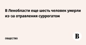 Шесть человек умерли от отравления суррогатным алкоголем в Ленобласти
