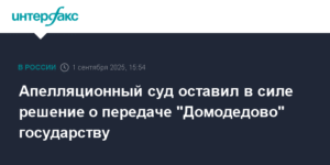 Суд подтвердил передачу аэропорта Домодедово в собственность государства