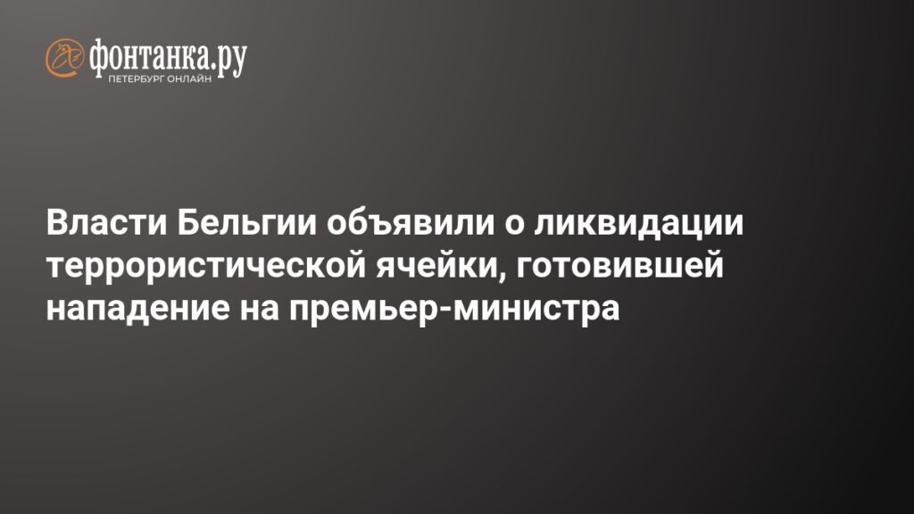 Бельгийские власти ликвидировали террористическую ячейку, готовившую нападение на премьера