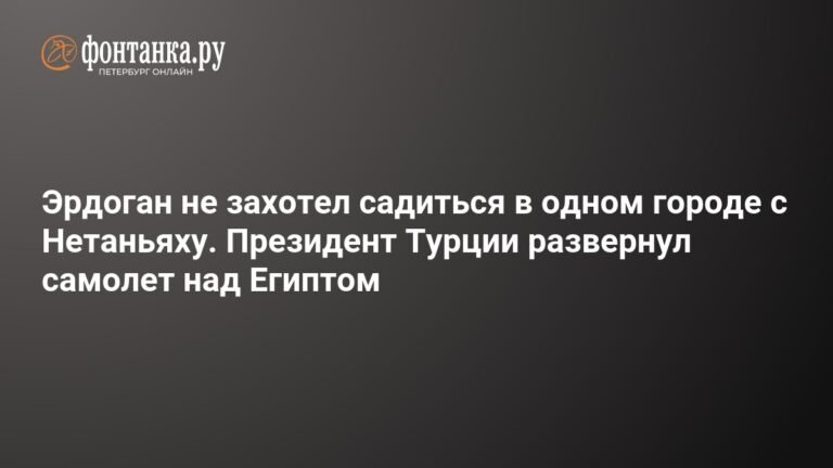 Эрдоган отказался от встречи с Нетаньяху в Египте