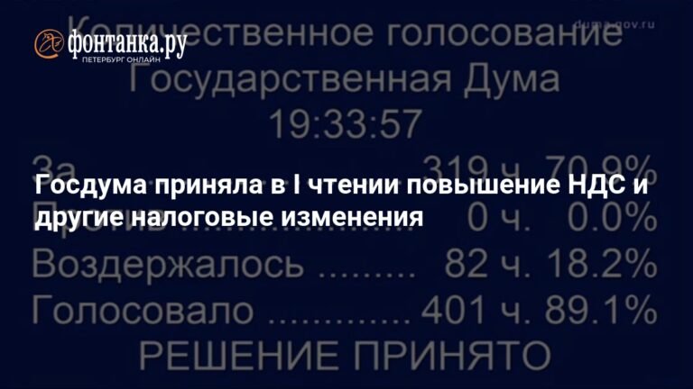 Госдума одобрила повышение НДС до 22% в первом чтении