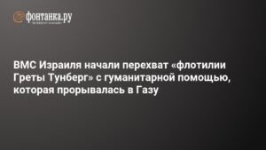 Израильские ВМС перехватили флотилию с гуманитарной помощью для Газы