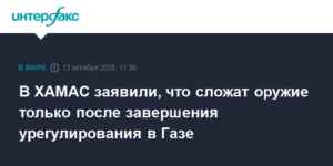 ХАМАС: Оружие сложим после урегулирования в Газе
