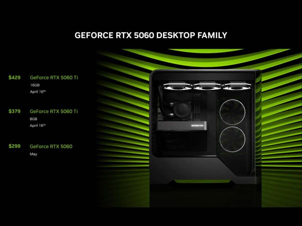 NVIDIA делает ставку на 16 ГБ версию RTX 5060 Ti