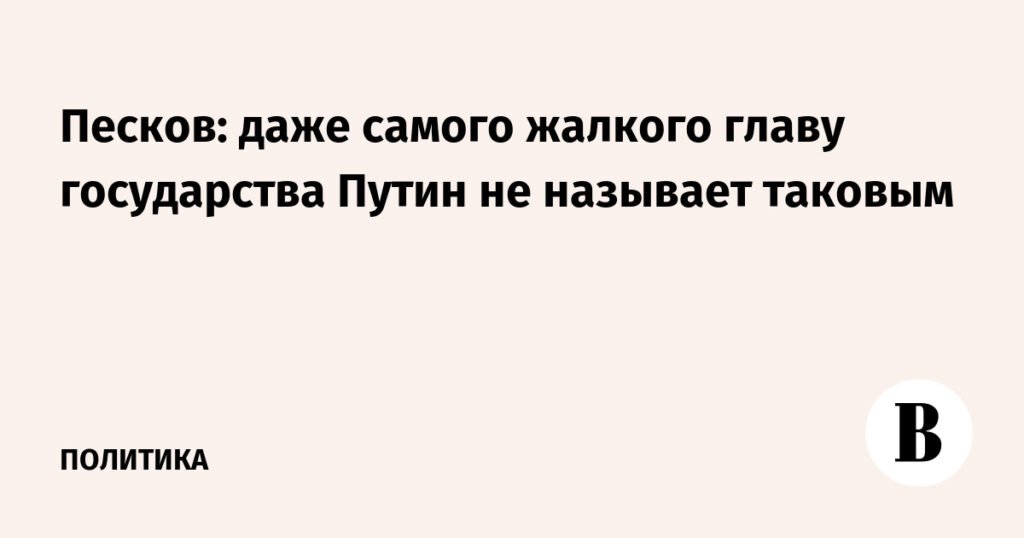 Песков: Путин всегда уважителен к коллегам, не унижает глав государств