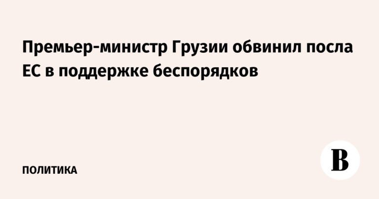 Премьер Грузии обвинил посла ЕС в поддержке протестов после выборов