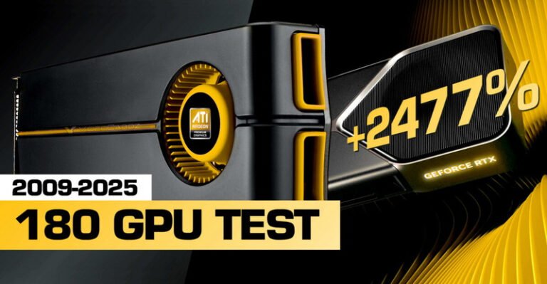 RTX 5090 против Radeon HD 5870: сравнение 180 видеокарт за 16 лет