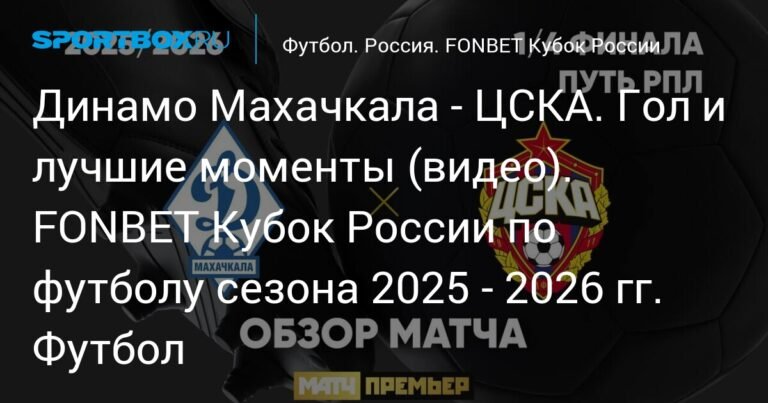 Динамо Махачкала против ЦСКА: Обзор матча FONBET Кубка России