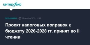 Госдума приняла проект налоговых поправок к бюджету 2026-2028 гг.