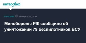 Минобороны РФ: уничтожено 79 украинских беспилотников за ночь