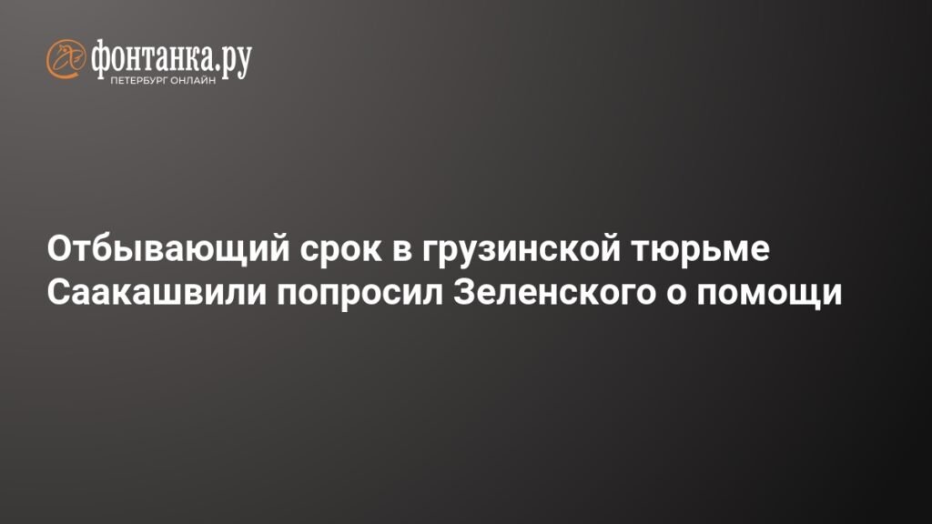 Саакашвили попросил Зеленского о помощи из грузинской тюрьмы