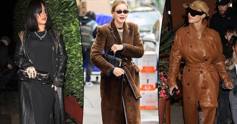 Звездные осенние образы: кожаные тренчи и классические пальто
