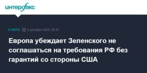 Европа предостерегает Зеленского от уступок РФ без гарантий США