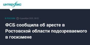 ФСБ задержала подозреваемого в госизмене в Ростовской области