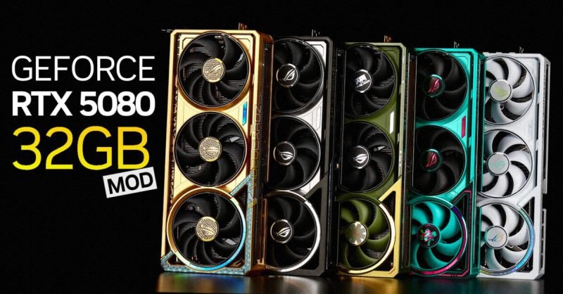 Китайские специалисты увеличили видеопамять GeForce RTX 5080 до 32 ГБ