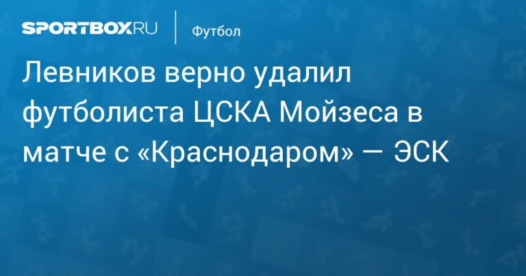 Левников правильно удалил Мойзеса в матче ЦСКА - «Краснодар»
