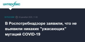 Роспотребнадзор: значимых мутаций COVID-19 не выявлено
