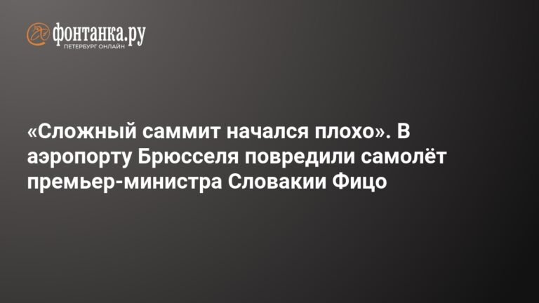 Самолёт премьера Словакии Фицо поврежден в аэропорту Брюсселя