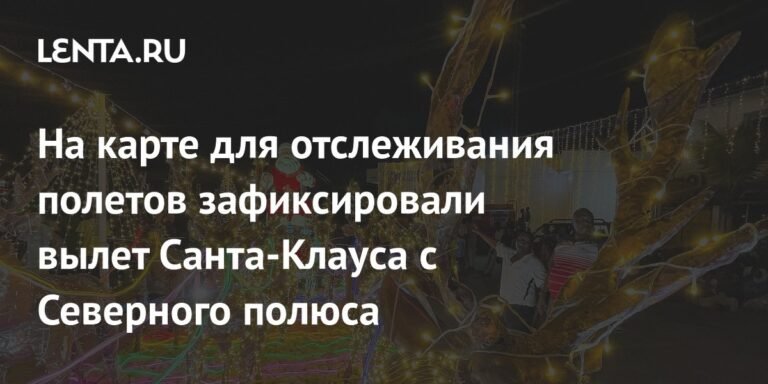 Санта-Клаус вылетел с Северного полюса на волшебных санях