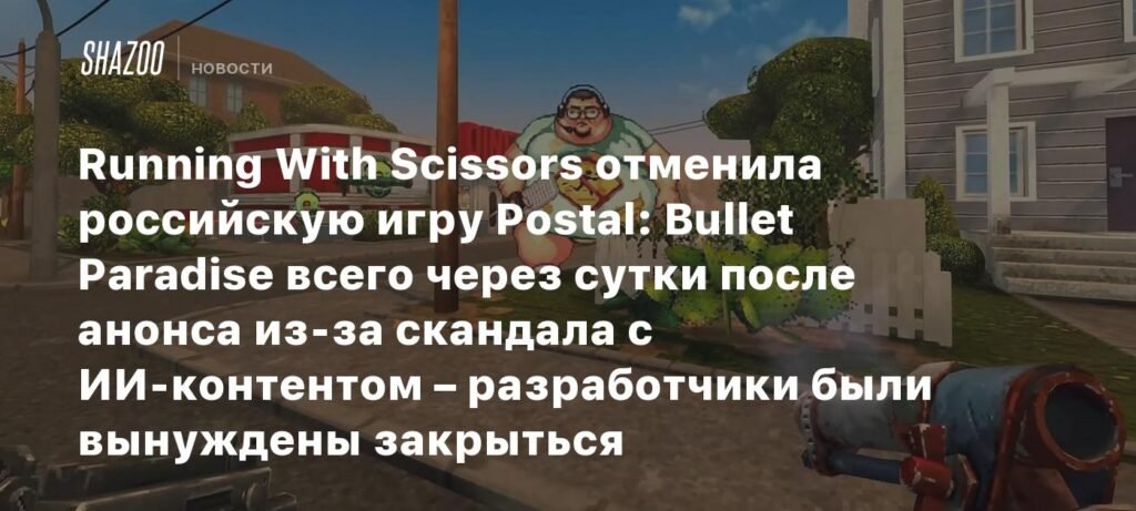 Скандал с ИИ-контентом: Running With Scissors отменила Postal: Bullet Paradise