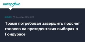 Трамп пригрозил Гондурасу последствиями из-за задержки подсчета голосов