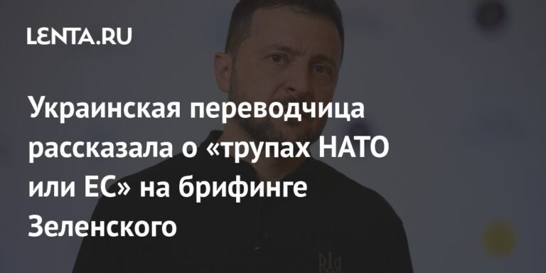 Украинская переводчица допустила ошибку на брифинге Зеленского