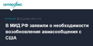 В МИД РФ призвали возобновить авиасообщение с США