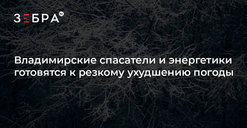 Владимирские спасатели и энергетики готовятся к резкому ухудшению погоды