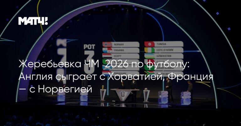 Жеребьевка ЧМ-2026: Англия против Хорватии, Франция - Норвегия