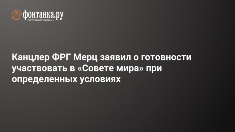 Германия готова участвовать в «Совете мира» при определенных условиях