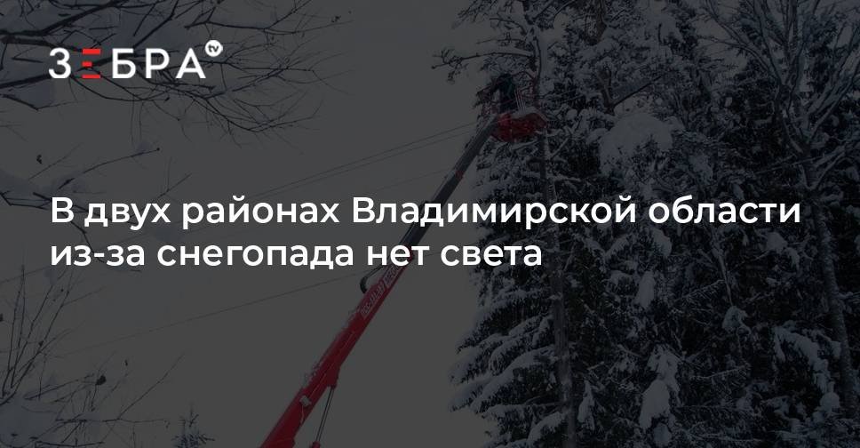 Снегопад оставил без света жителей двух районов Владимирской области