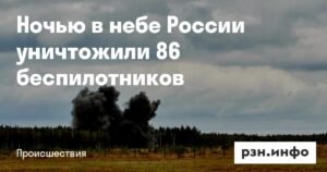 Массовая атака беспилотников отражена в небе России: уничтожено 86 БПЛА