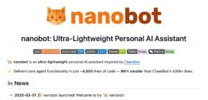 Представлен ультра-легкий ИИ-агент nanobot: упрощенная версия Clawdbot