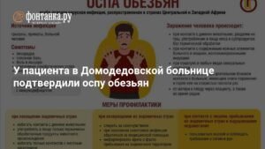 В Домодедовской больнице подтвердили случай оспы обезьян